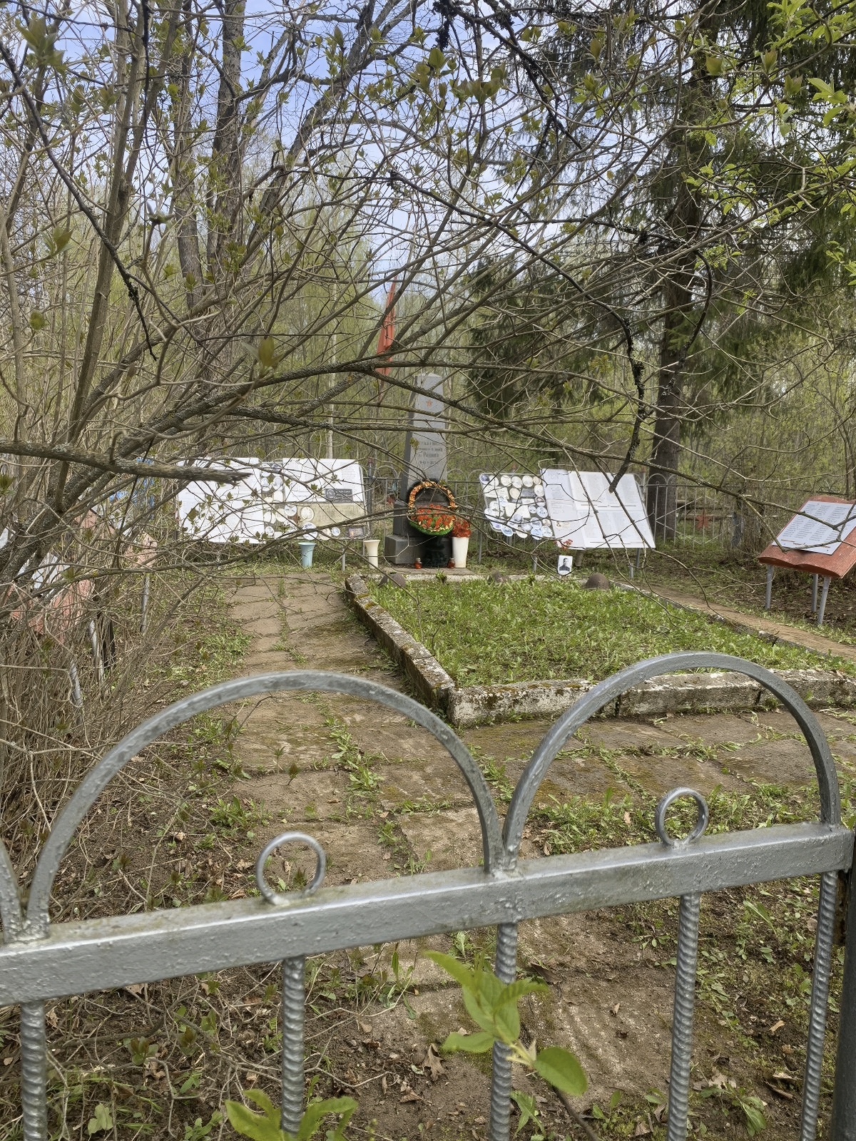 Братская могила в металлической ограде